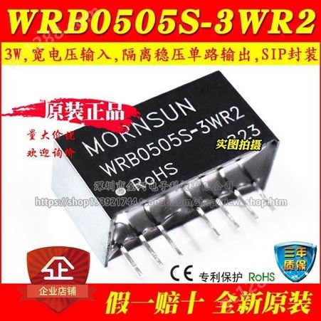 原装 WRB0505S-3WR2 DC-DC模块电源 输入(4.5~9V)5V转5V 3W
