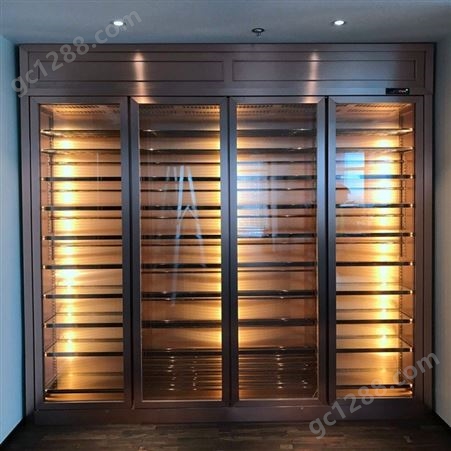 四门欧式玻璃不锈钢酒柜可设计灯光不锈钢葡萄酒柜