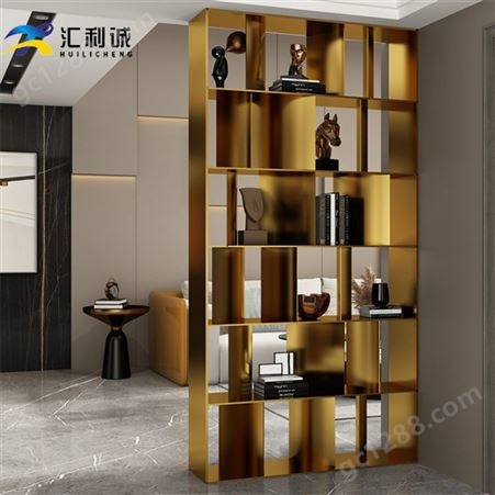 hlc570x1x31299金色不锈钢展示柜 钛金不锈钢储物展柜 壁龛定制