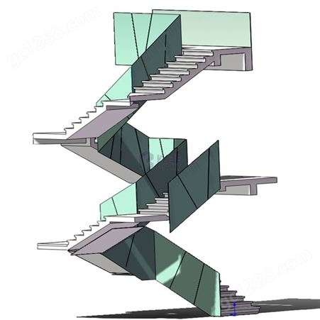 白色简约不锈钢楼梯钢板扶手公寓家用美式风格钢板楼梯扶手