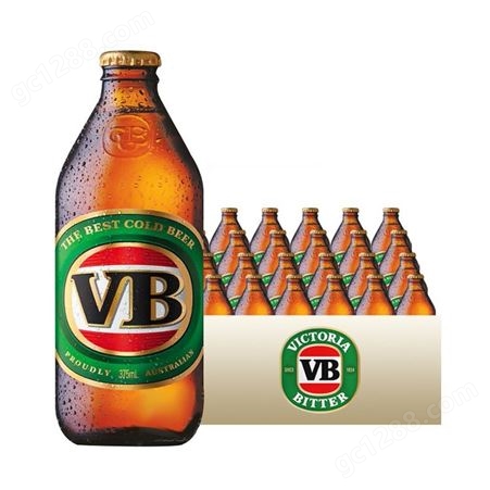 【可开专票】澳大利亚进口VB啤酒维多利亚苦啤375ml*24瓶整箱