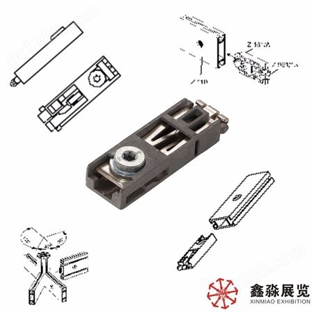 铁合金三卡锁 展览配件扁铝三卡锁 方柱三爪锁配件厂家支持可定制