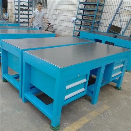 创优双层钢板修模台承重3吨，20厚钢板精磨台面模具fit模桌，好品质实物展现