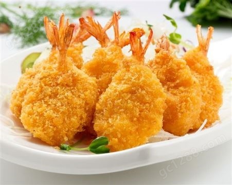 西安圣王三达炸鸡汉堡原料 蝴蝶面包虾