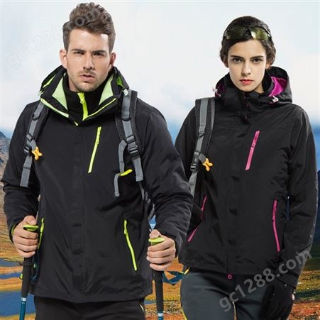男女三合一户外冲锋衣 秋冬季两件套可拆卸保暖工作服滑雪登山服