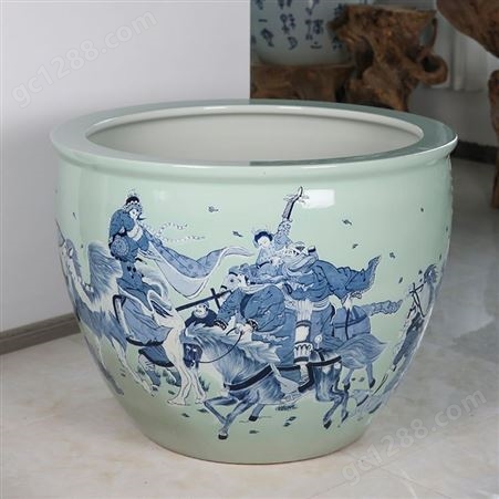 荷花睡莲盆生产厂家 老式庭院大缸 景德镇陶瓷水缸价格