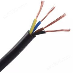 弘泰线缆有限公司 一枝秀 铜芯黑色软护套多芯电缆信号控制线RVV4*.0.5