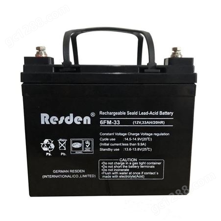 雷斯顿Resden蓄电池6FM-24 消防通讯12V24AH阀控式密闭蓄电池