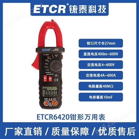 铱泰ETCR6420钳形万用表高精度电流电压电容测试仪