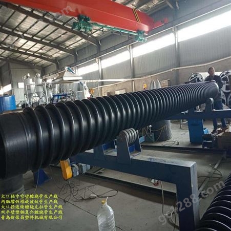 HDPE大口径缠绕克拉管生产线、双平壁钢塑缠绕管机械、PE内肋螺旋波纹管设备厂家