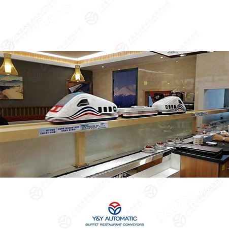 昱洋智能有轨送餐和谐号新干线列车送餐设备_有轨列车火车餐厅设备