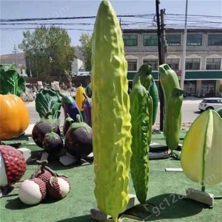 玻璃钢卡通蔬菜雕塑 卡通西葫芦雕塑 蔬菜主题卡通雕塑