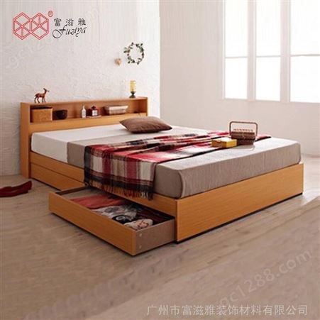 床现代简约北欧主卧双人储物床经济型公寓板式床