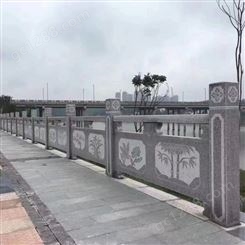 五莲红桥栏板 石材防护桥栏杆 镂空雕刻花岗岩围栏桥梁栏杆