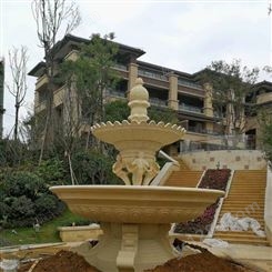 园林水景雕塑喷泉|人造砂岩欧式喷水池|仿黄绣石喷泉厂家