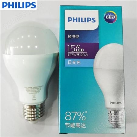 飞利浦LED大功率球泡15W白光经济型E27灯头超市商场仓库公共照明