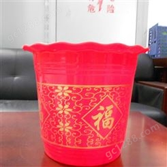 红色塑料花盆B320价格 桶状塑料花盆批发 大号花盆厂家 加厚花盆