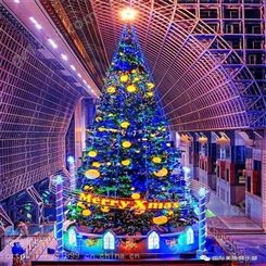 华亦彩2021大型梦幻圣诞树装饰商场酒店美陈防水LED彩灯室内外摆件灯光装饰