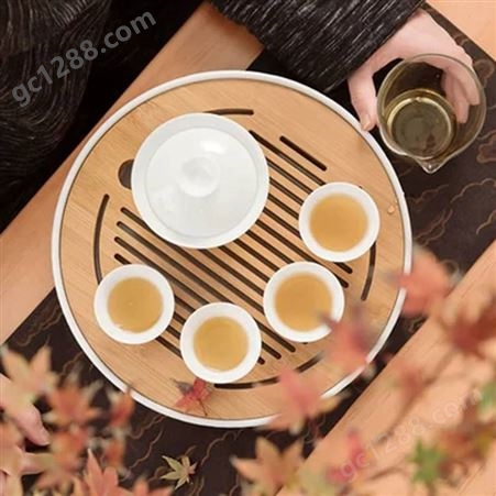 日式功夫陶瓷茶具套装 便携快客杯 陶瓷侧把壶储水式干泡茶盘