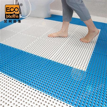 爱柯部落 浴室防滑垫 自由拼接疏水地垫脚垫30×30cm（30片）灰色可定制110048