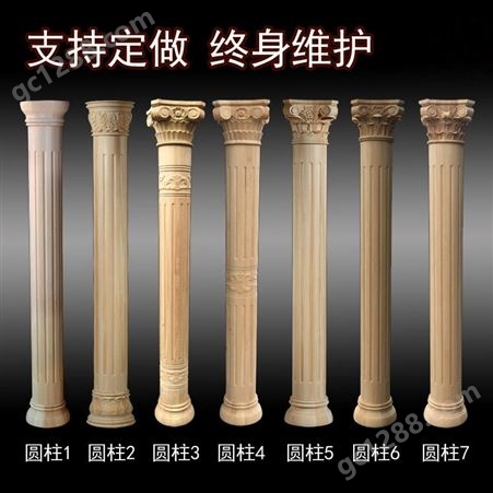 圆形罗马柱模具 森雕欧式实木罗马柱厂家直供