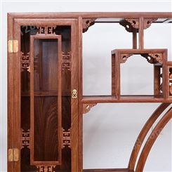 森雕客厅隔断实木中式架书柜架置物架古董陈列架茶叶展示柜