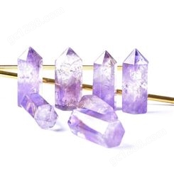 天然AA单尖紫水晶原石六棱柱摆件能量矿物晶体改善风水爱情石