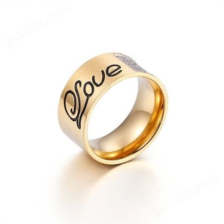 韩版情侣戒指 LOVE镶钻爱心锁及钥匙一生的爱 戒指环情侣饰品