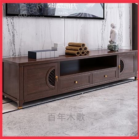 WJM-DSG-001新中式实木电视柜 百年木歌 新中式卧室电视柜梳妆台一体